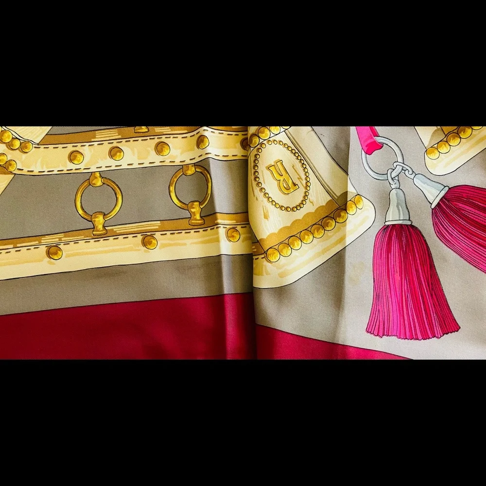 HERMES Aux Champs 1970 Silk Scarf Designed By Caty Latham